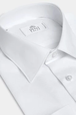 White Tuxedo Piqué BIB Front Shirt - Made In Italy