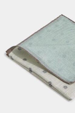 Cream Flower Reversible Pocket Square - Made In Italy 7 Cream Flower Reversible Pocket Square - Made In Italy -Pini Parma Clothing Store 056