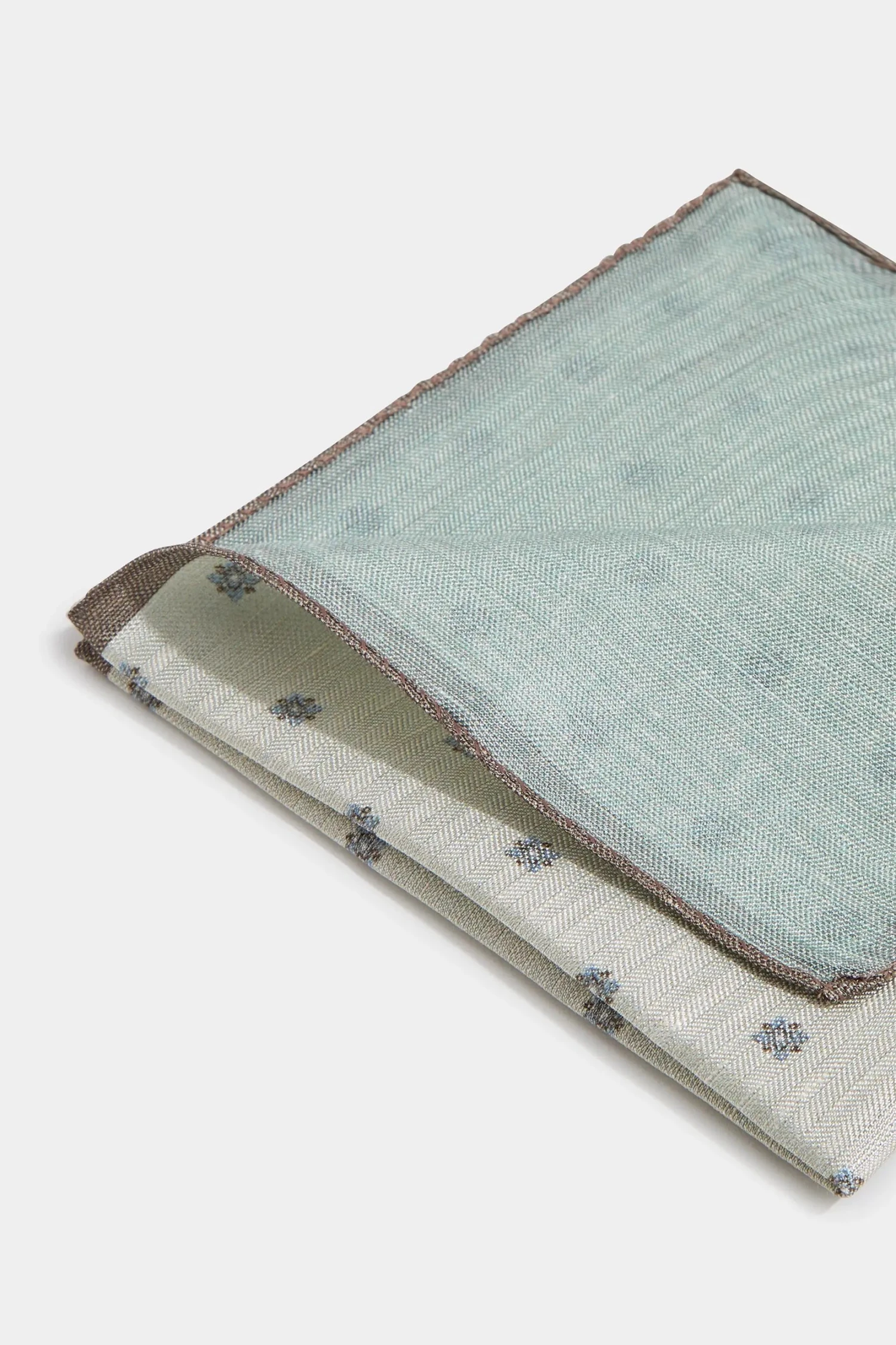 Cream Flower Reversible Pocket Square - Made In Italy 5 Cream Flower Reversible Pocket Square - Made In Italy - Image 3