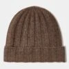 Brown Cashmere Rib Knit Beanie - Made In Italy -Pini Parma Clothing Store 2024.07 PINI PARMA STILL1519
