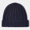 Blue Cashmere Rib Knit Beanie - Made In Italy -Pini Parma Clothing Store 2024.07 PINI PARMA STILL1524