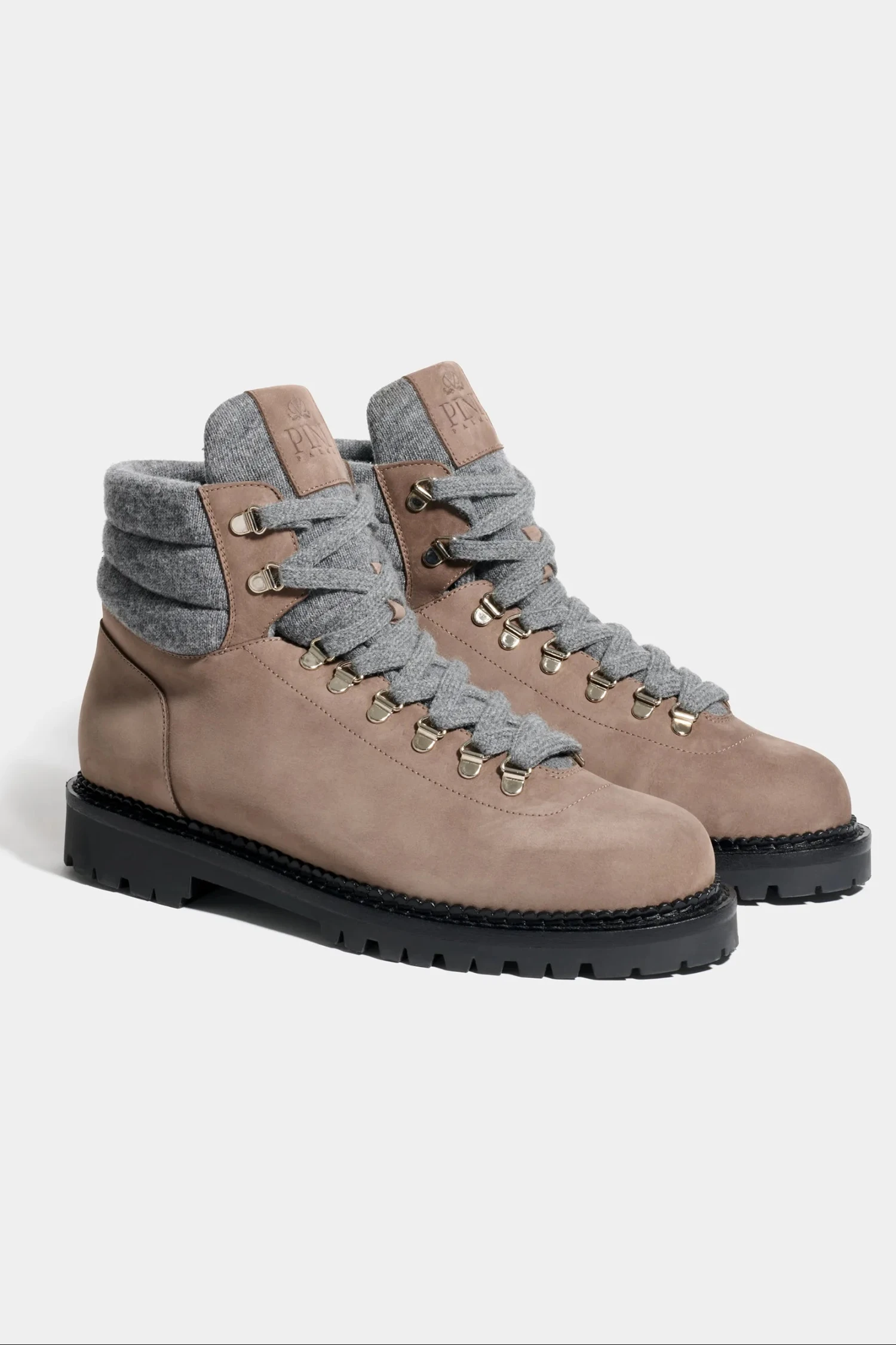 Taupe Nabuk Mountain Boots - Made In Italy 3 Taupe Nabuk Mountain Boots - Made In Italy
