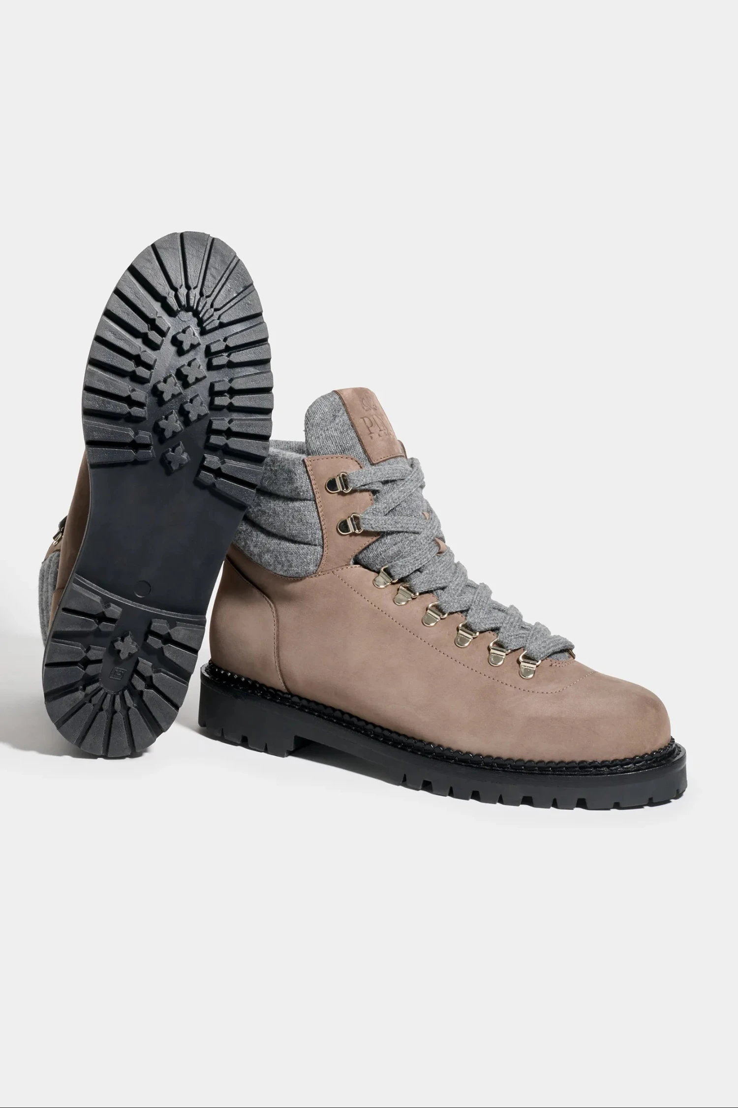 Taupe Nabuk Mountain Boots - Made In Italy 4 Taupe Nabuk Mountain Boots - Made In Italy - Image 2