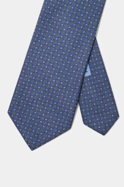 Blue Micro Fancy Silk Tie - Made In Italy -Pini Parma Clothing Store 2025 03 26 PINIPARMA 51 04