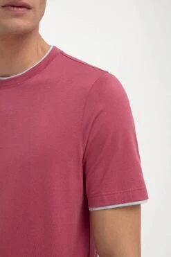 Cherry Cotton T-shirt With Collar Detail - Made In Italy -Pini Parma Clothing Store 28.10.2024 PINIPARMASS25INDO11858