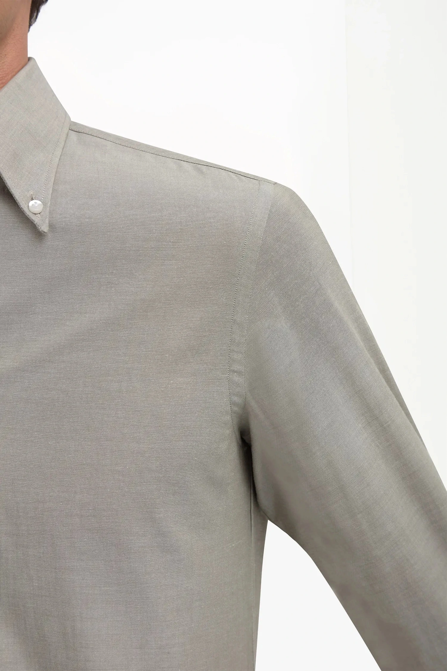 Sage Chambray Button Down Shirt - Made In Italy 4 Sage Chambray Button Down Shirt - Made In Italy - Image 2