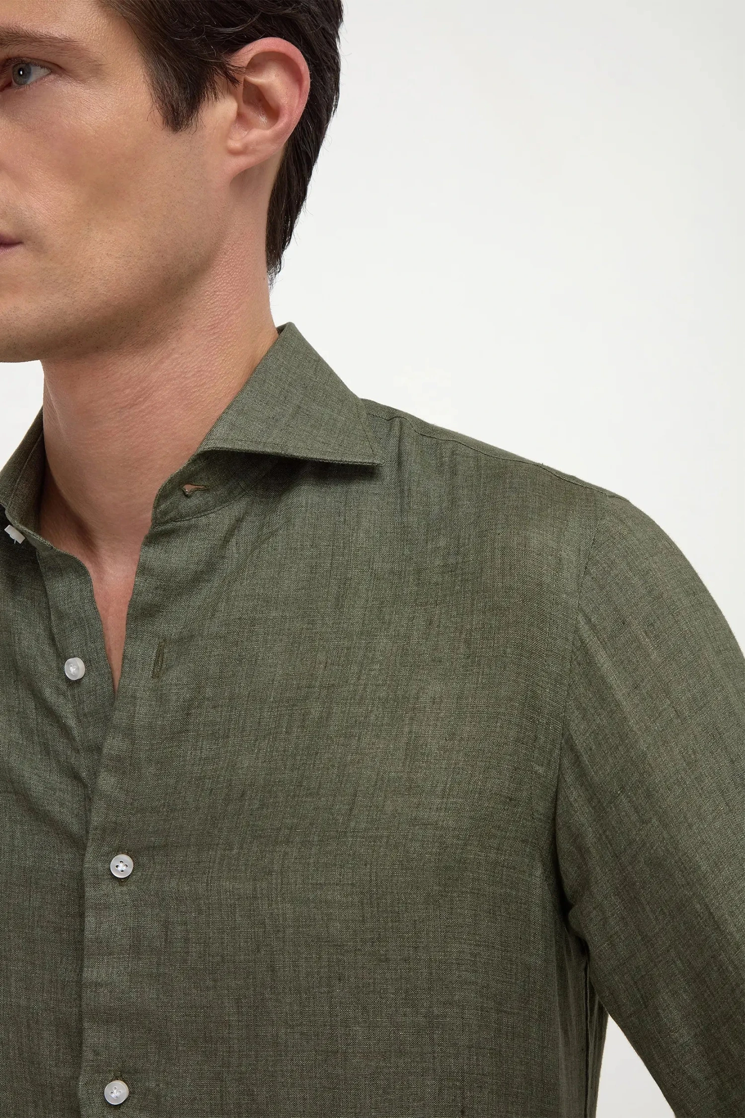 Green Linen Shirt - Made In Italy 6 Green Linen Shirt - Made In Italy - Image 4