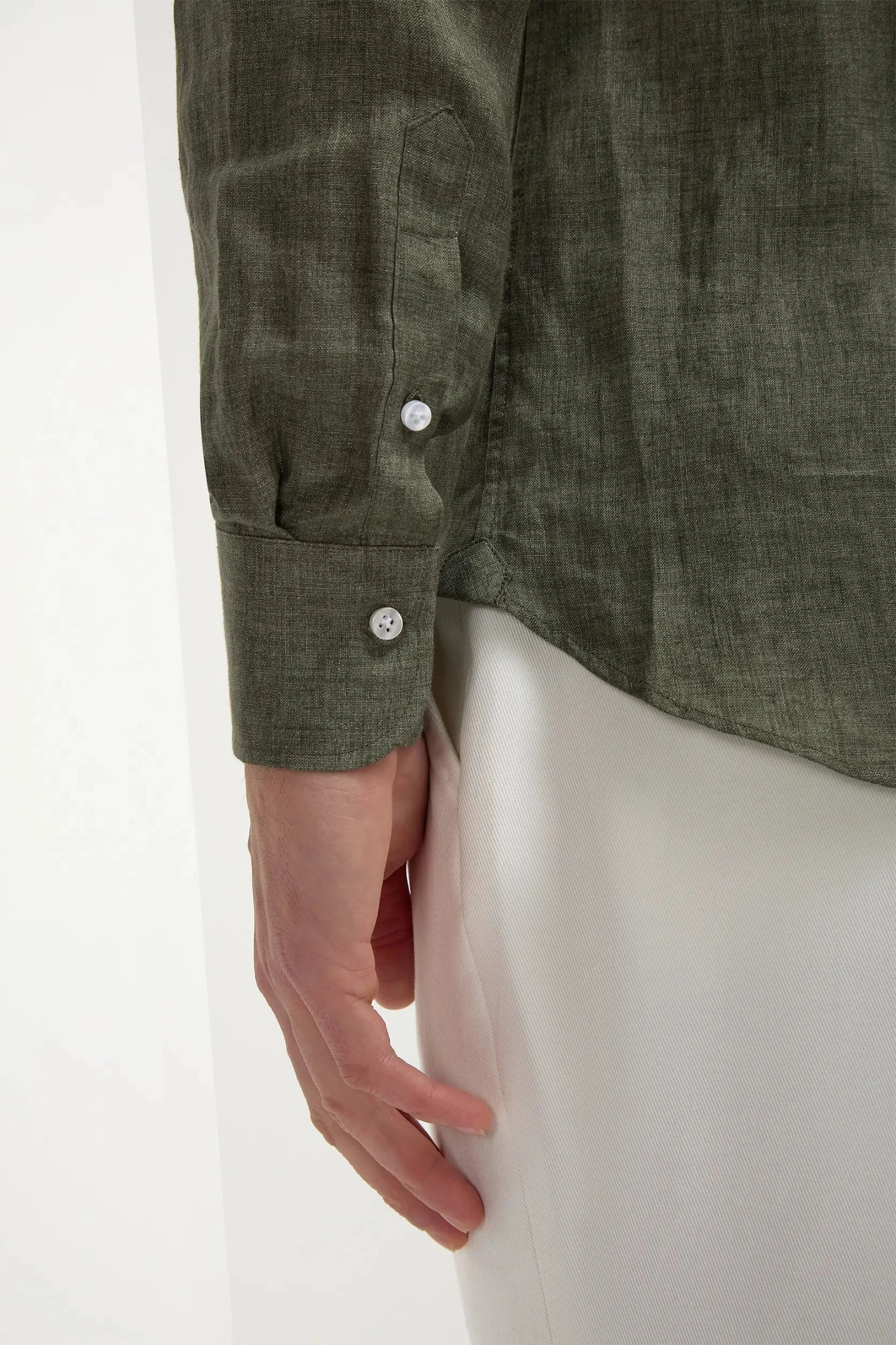 Green Linen Shirt - Made In Italy 4 Green Linen Shirt - Made In Italy - Image 2