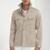 Beige Solaro Effect Safari Jacket - Made In Italy -Pini Parma Clothing Store 28.10.2024 PINIPARMASS25INDO8313