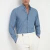 Blue Chambray Button Down Shirt - Made In Italy -Pini Parma Clothing Store 28.10.2024 PINIPARMASS25INDO9015