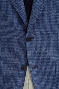 Avio Blue Houndstooth Jacket - Made In Italy 10 Avio Blue Houndstooth Jacket - Made In Italy -Pini Parma Clothing Store Avio blue houndstooth Soragna jacket 5