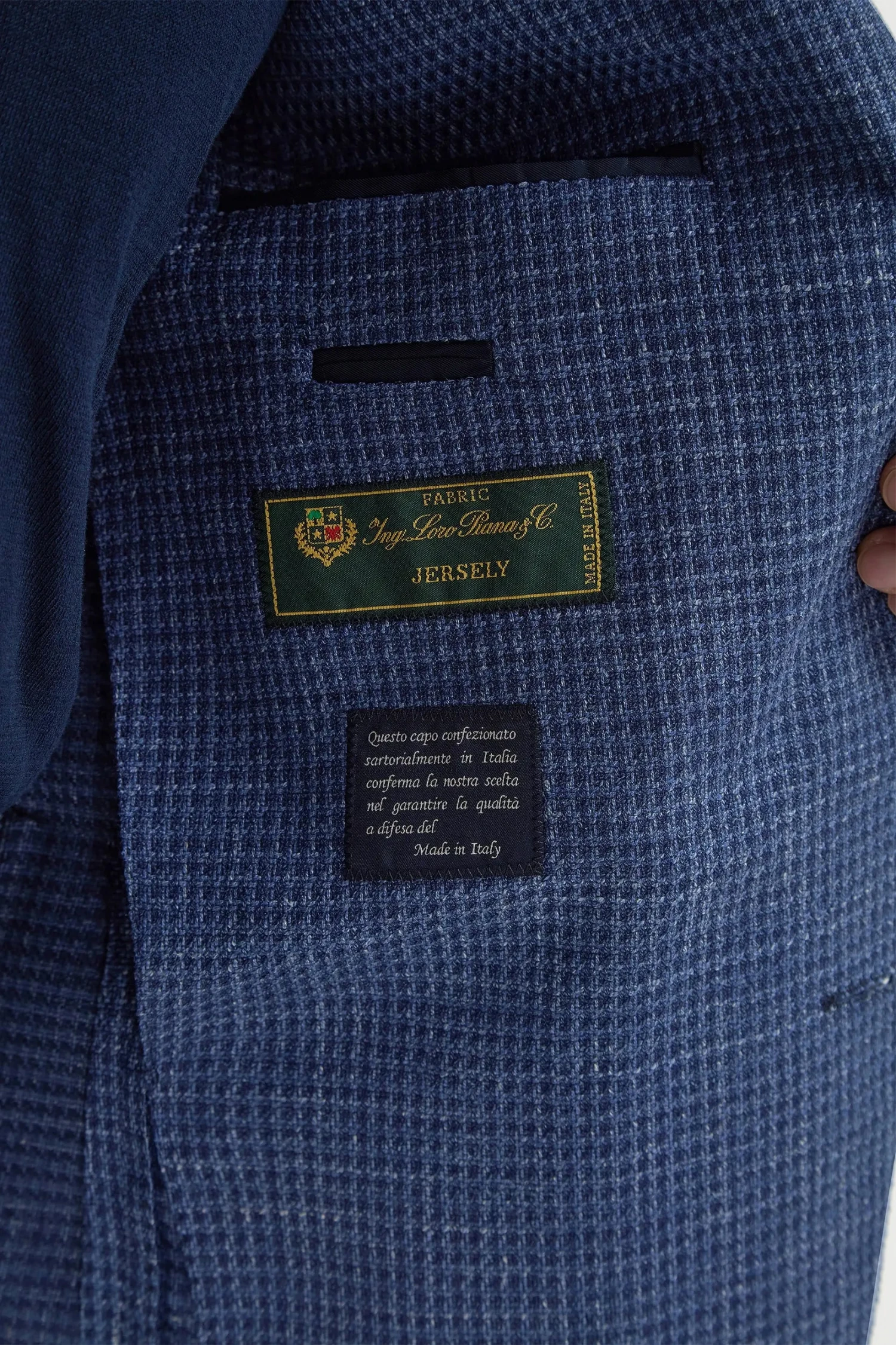 Avio Blue Houndstooth Jacket - Made In Italy 4 Avio Blue Houndstooth Jacket - Made In Italy - Image 2