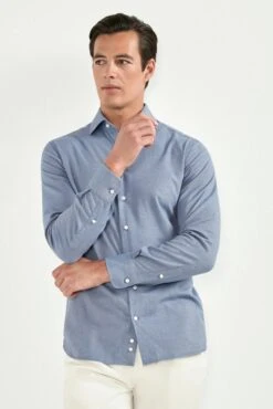 Avio Brushed Cotton Shirt - Made In Italy