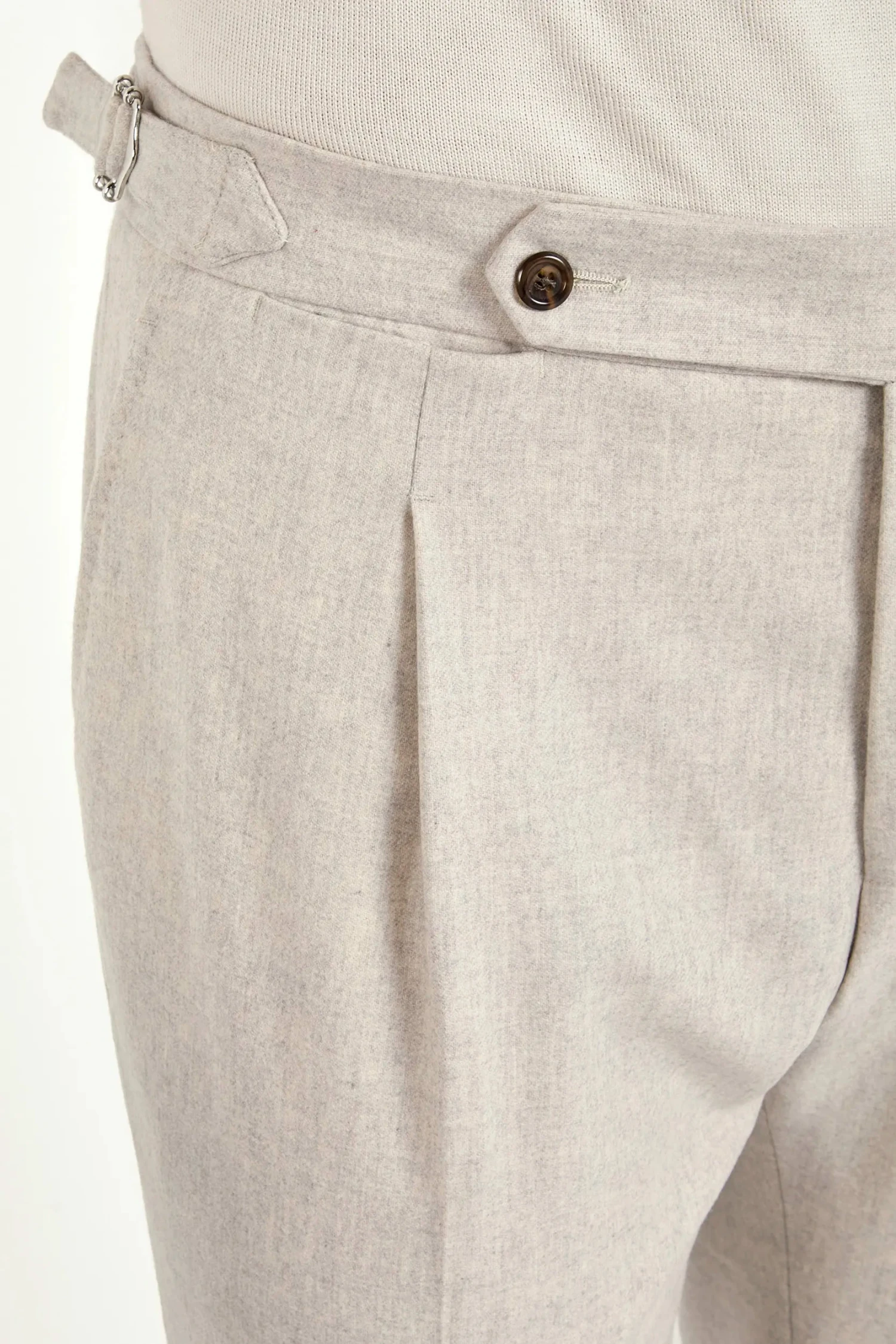 Beige Flannel Roma Trousers - Made In Italy 5 Beige Flannel Roma Trousers - Made In Italy - Image 3