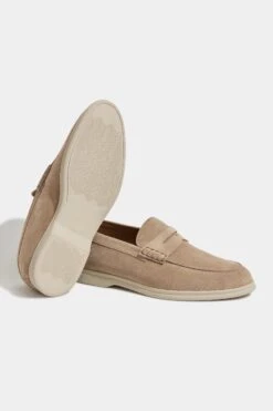 Beige Penny Loafers - Made In Italy -Pini Parma Clothing Store Beige penny loafers 3