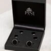 Black Cufflinks And Dress Studs Set - Made In Italy 2 Black Cufflinks And Dress Studs Set - Made In Italy -Pini Parma Clothing Store Black cufflinks set 1