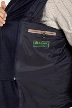 Blue Down Jacket In Wool & Cashmere – Made In Italy -Pini Parma Clothing Store Blue down jacket in wool cashmere 6