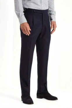 Blue Flannel Roma Trousers - Made In Italy