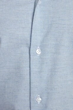 Blue Houndstooth Cotton And Cashmere Shirt - Made In Italy -Pini Parma Clothing Store Blue houndstooth cotton and cashmere shirt 4