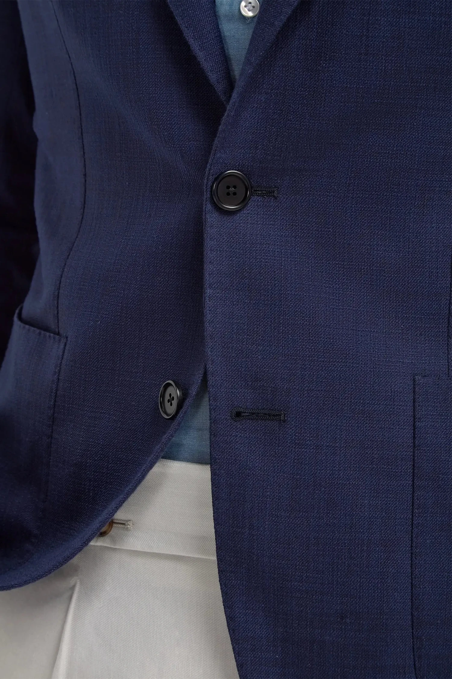 Blue Jacket In Cotton And Silk - Made In Italy 8 Blue Jacket In Cotton And Silk - Made In Italy - Image 6