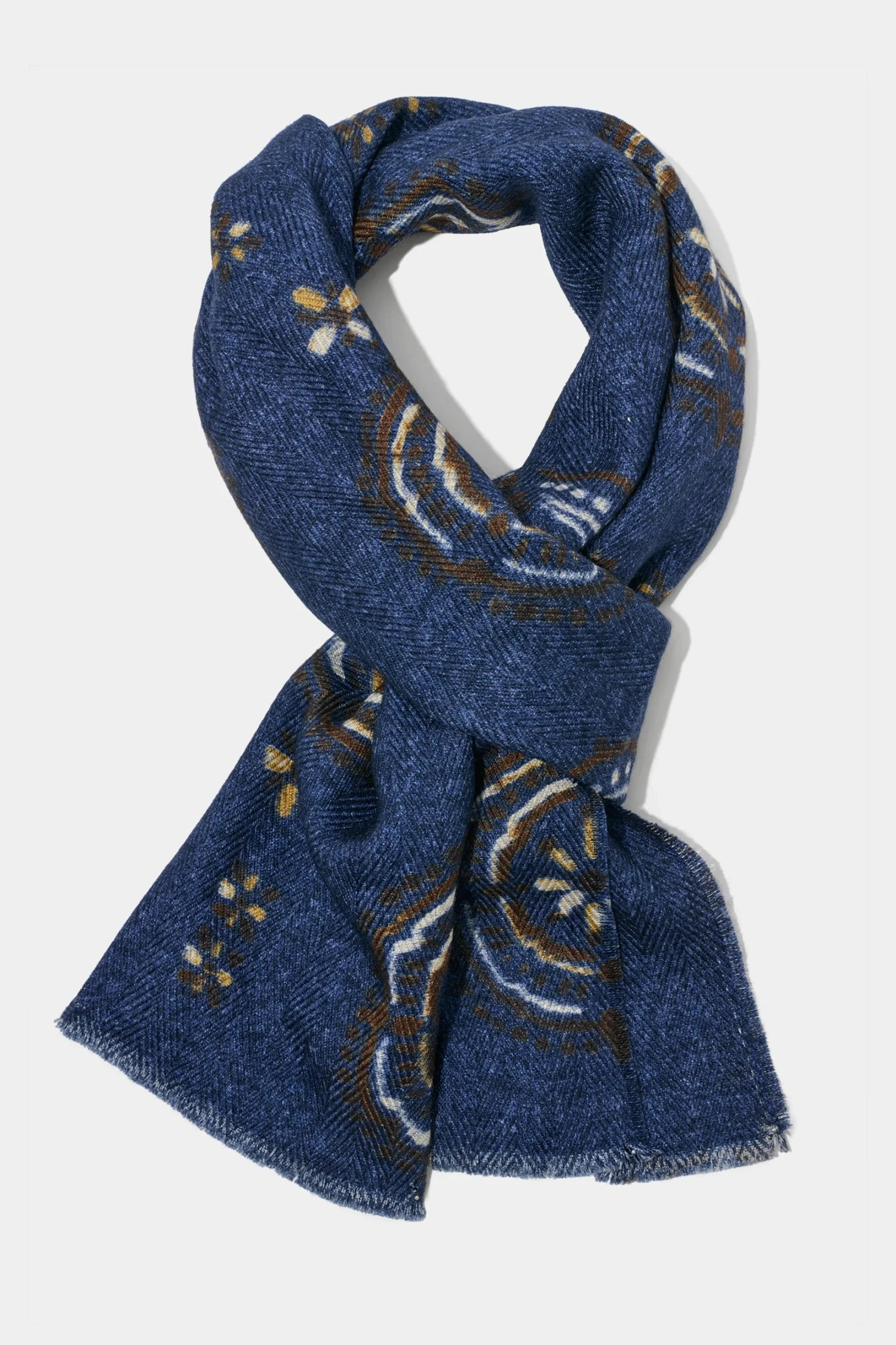 Blue Patterned Scarf - Made In Italy 3 Blue Patterned Scarf - Made In Italy