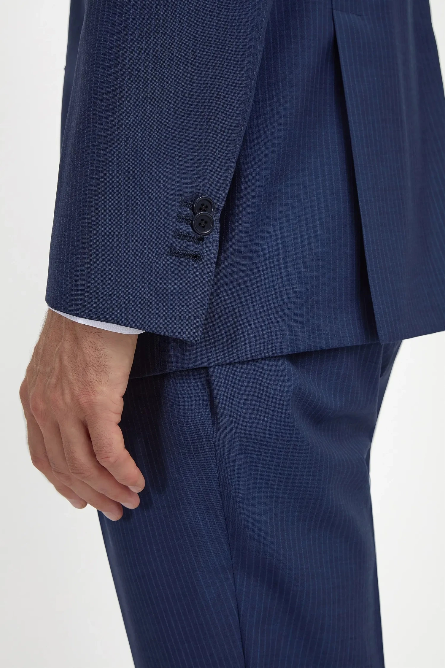 Blue Pinstripe Wool Suit - Made In Italy 7 Blue Pinstripe Wool Suit - Made In Italy - Image 5