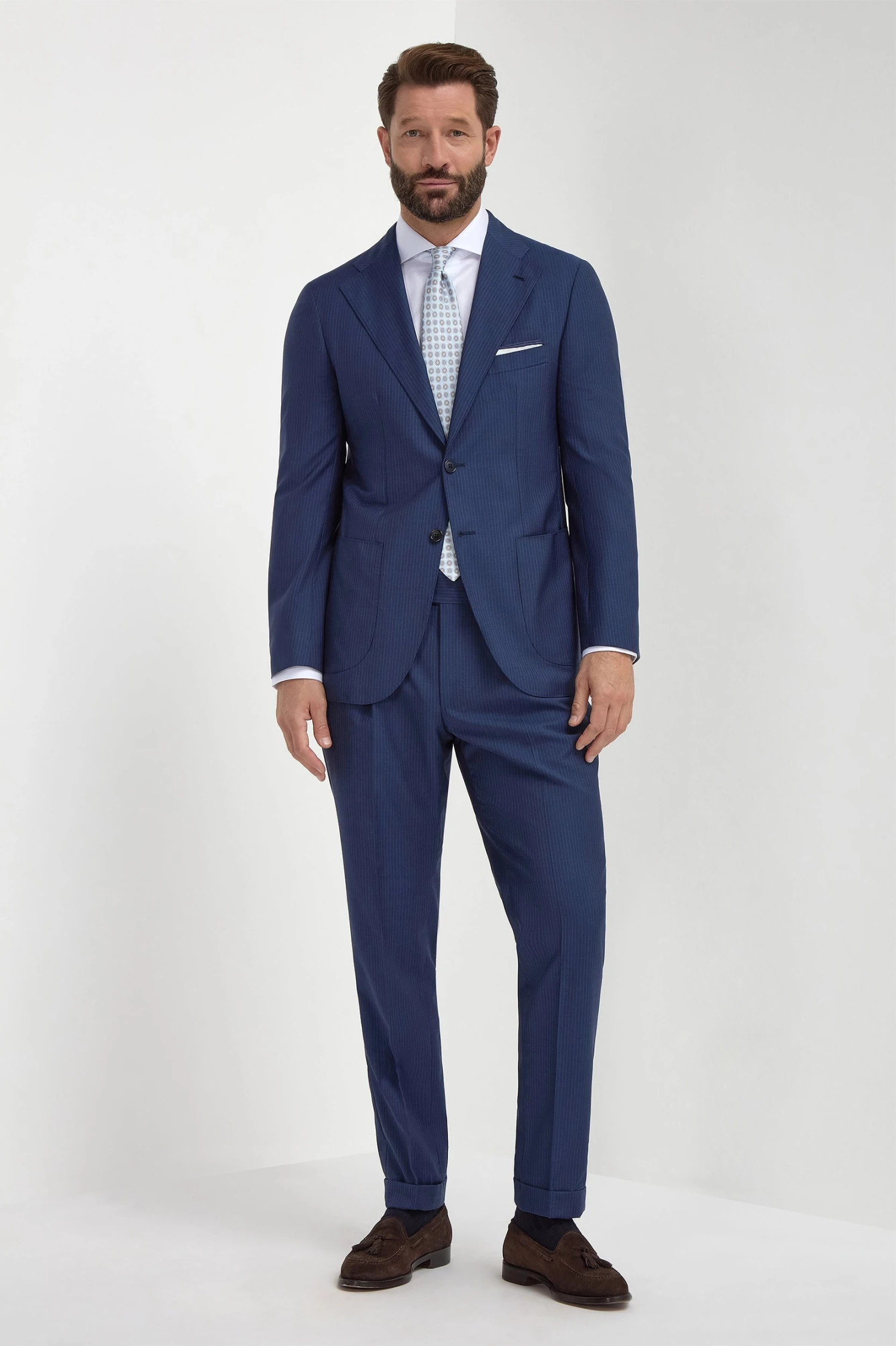 Blue Pinstripe Wool Suit - Made In Italy 3 Blue Pinstripe Wool Suit - Made In Italy