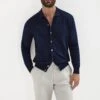 Blue Polo Cardigan - Made In Italy 1 Blue Polo Cardigan - Made In Italy -Pini Parma Clothing Store Blue polo cardigan 2