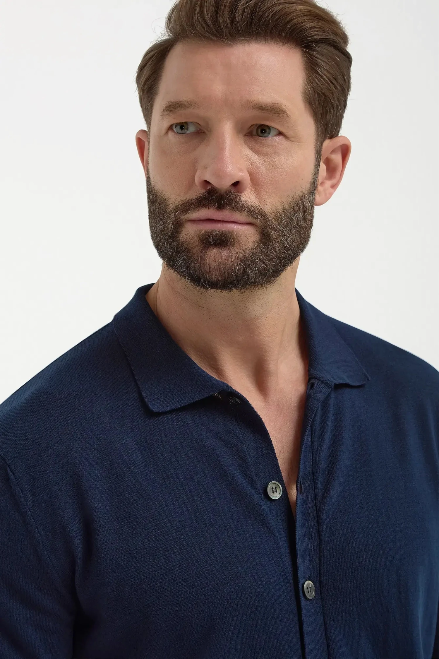 Blue Polo Cardigan - Made In Italy 4 Blue Polo Cardigan - Made In Italy - Image 2