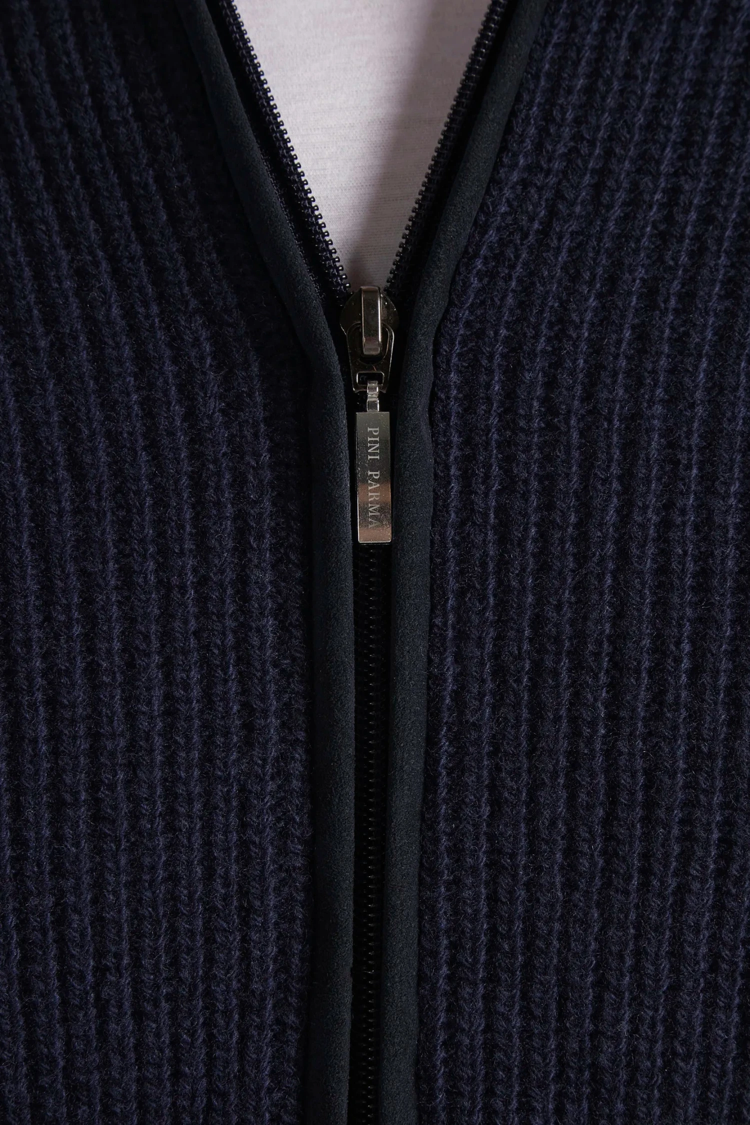 Blue Ribbed Cashmere Blend Full Zip – Made In Italy 6 Blue Ribbed Cashmere Blend Full Zip – Made In Italy - Image 4