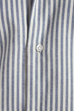 Blue Striped Cotton And Cashmere Shirt - Made In Italy 9 Blue Striped Cotton And Cashmere Shirt - Made In Italy -Pini Parma Clothing Store Blue striped cotton and cashmere shirt 3