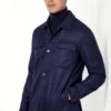 Blue Wool And Cashmere Shirt Jacket - Made In Italy 1 Blue Wool And Cashmere Shirt Jacket - Made In Italy -Pini Parma Clothing Store Blue wool and cashmere shirt jacket 2
