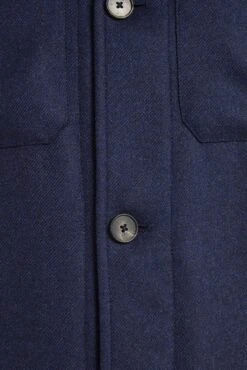 Blue Wool And Cashmere Shirt Jacket - Made In Italy -Pini Parma Clothing Store Blue wool and cashmere shirt jacket 4