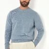 Dusty Blue Merino Crewneck - Made In Italy 2 Dusty Blue Merino Crewneck - Made In Italy -Pini Parma Clothing Store Dusty blue merino crewneck 2