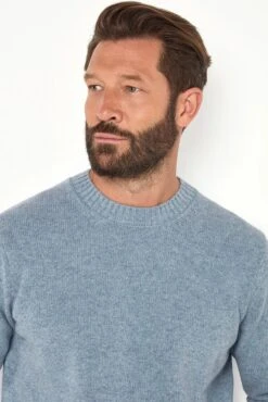 Dusty Blue Merino Crewneck - Made In Italy 7 Dusty Blue Merino Crewneck - Made In Italy -Pini Parma Clothing Store Dusty blue merino crewneck 3