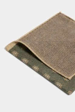 Green Fancy Pocket Square - Made In Italy -Pini Parma Clothing Store Green fancy pocket square 3