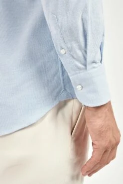Light Blue Brushed Cotton Button Down Shirt - Made In Italy -Pini Parma Clothing Store Light blue brushed cotton button down shirt 6