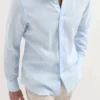 Light Blue Linen Button Down Shirt - Made In Italy 2 Light Blue Linen Button Down Shirt - Made In Italy -Pini Parma Clothing Store Light blue linen button down 5