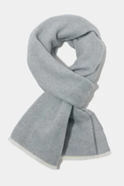 Light Grey Herringbone Scarf - Made In Italy