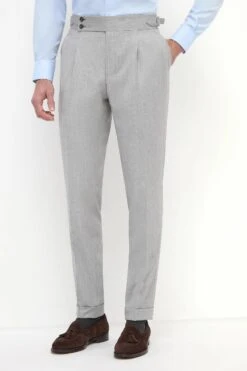 Light Grey Soragna Trousers - Made In Italy