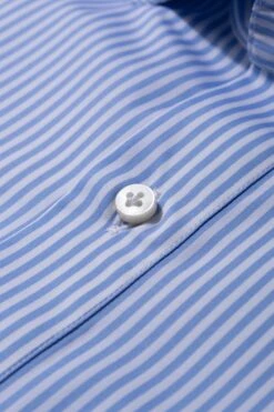 Light Blue Striped Popover Shirt - Made In Italy -Pini Parma Clothing Store Light blue striped popover 3