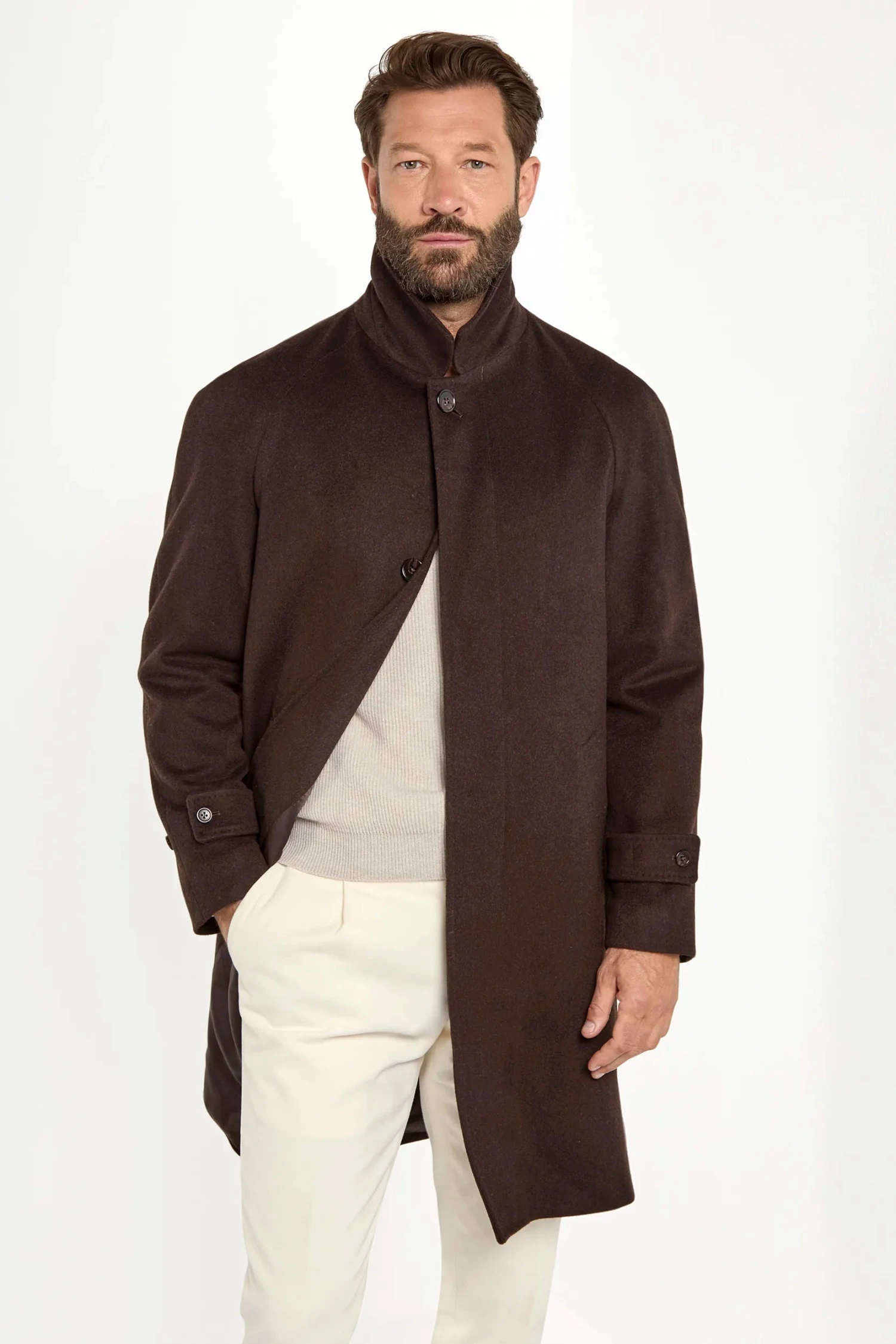 Brown Raglan Coat - Made In Italy 6 Brown Raglan Coat - Made In Italy - Image 4