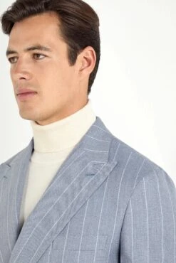 Dusty Blue Striped Double Breasted Suit - Made In Italy 11 Dusty Blue Striped Double Breasted Suit - Made In Italy -Pini Parma Clothing Store PINIFW2520153
