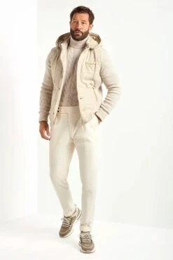 Sand Flannel And Knit Hooded Jacket - Made In Italy 9 Sand Flannel And Knit Hooded Jacket - Made In Italy -Pini Parma Clothing Store PINIFW2521478