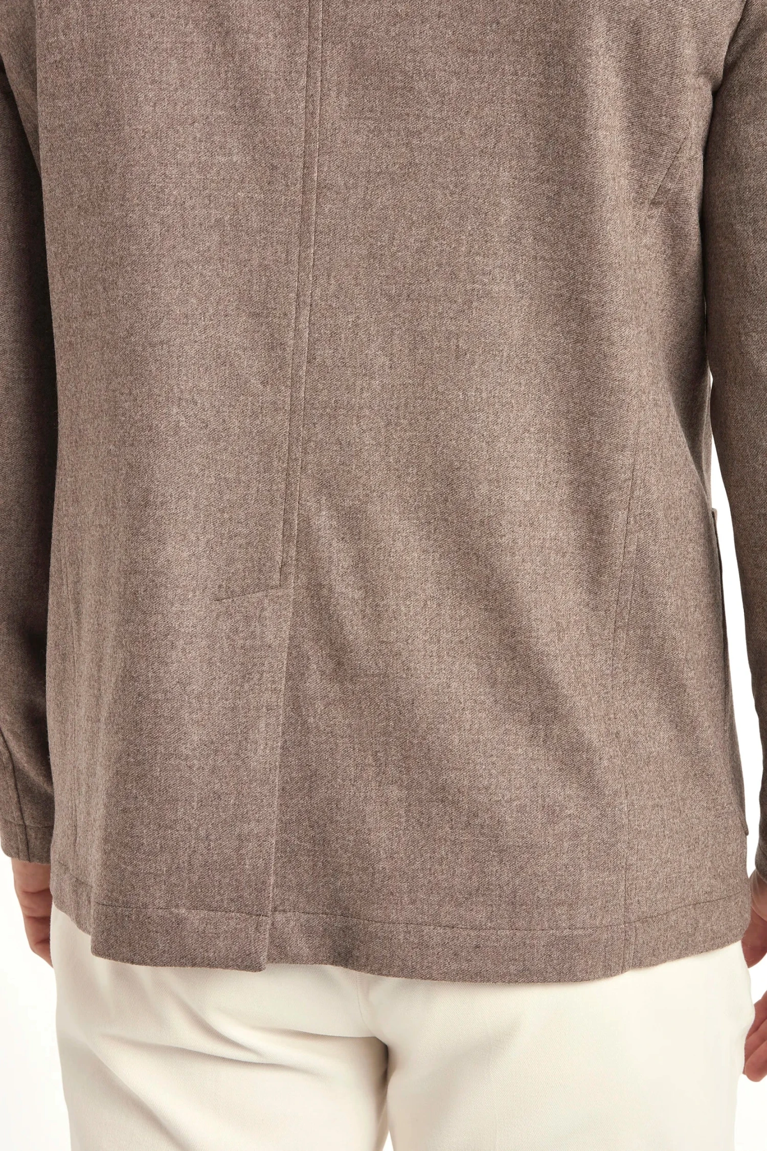 Taupe Flannel Coreana Jacket - Made In Italy 6 Taupe Flannel Coreana Jacket - Made In Italy - Image 4