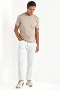 Taupe Jersey T-shirt - Made In Italy -Pini Parma Clothing Store PINIFW2523322