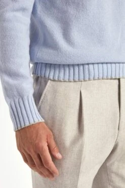 Light Blue Turtleneck With Collar Detail – Made In Italy -Pini Parma Clothing Store PINIFW2523585