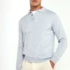 Light Blue Merino Polo - Made In Italy -Pini Parma Clothing Store PINIFW2524076