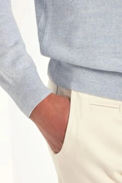 Light Blue Merino Polo - Made In Italy -Pini Parma Clothing Store PINIFW2524088