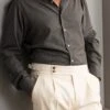 Button Down Grey Brushed Cotton Shirt - Made In Italy 2 Button Down Grey Brushed Cotton Shirt - Made In Italy -Pini Parma Clothing Store Pini Parma 319